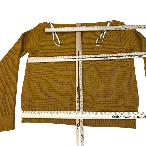 Aritzi Babaton 100% Merino Wool Sweater Womens M Yellow  Ribbed - Picture 4 of 15